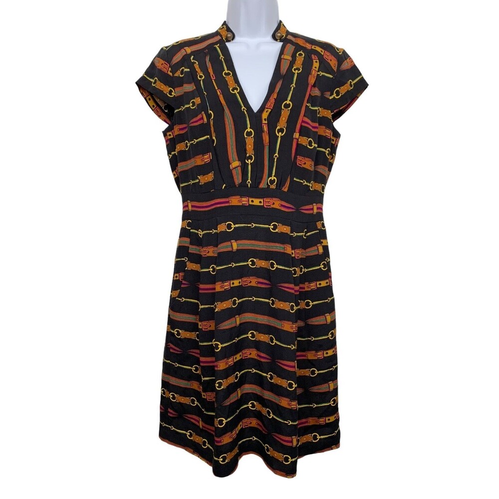 Nanette Lepore Black and Gold Mini Dress